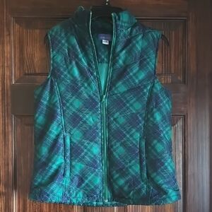 Laura Scott Green and Blue Plaid Vest
